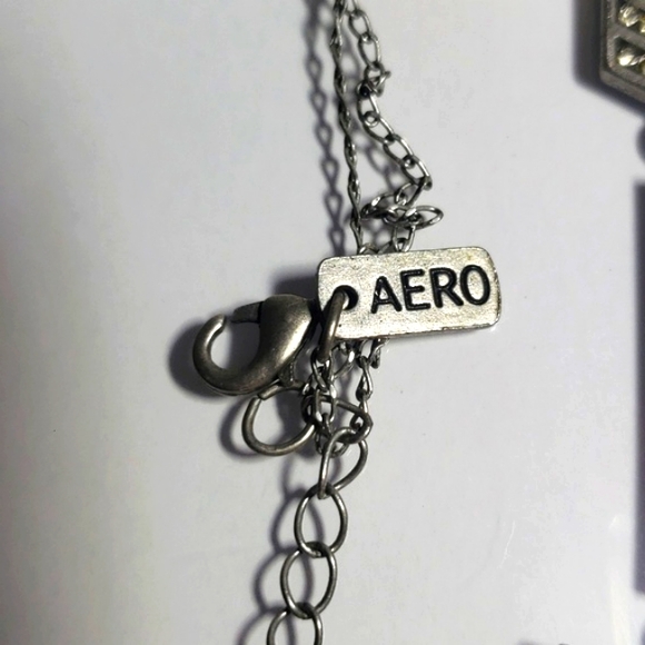 Antique Aero 1987 Delicate Arrow Metal & Crystal Necklace - Picture 5 of 9